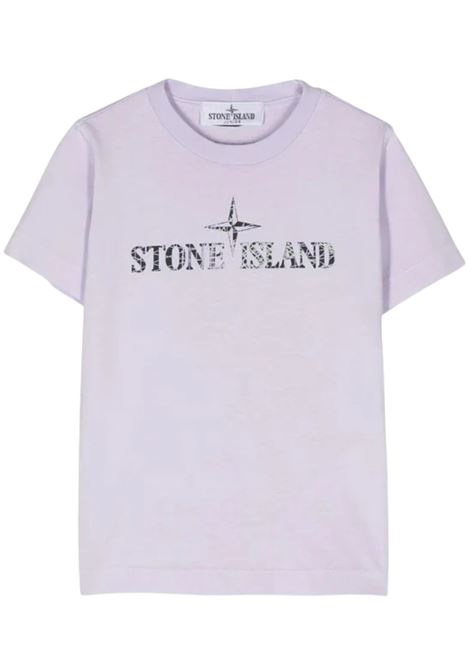 T-shirt bambino lilla in cotone Stone Island | 781621073/SULILLA